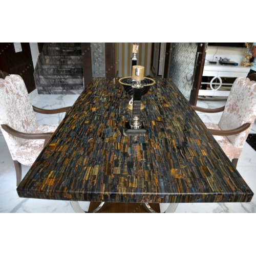 Blue Tiger Eye Dining Table 